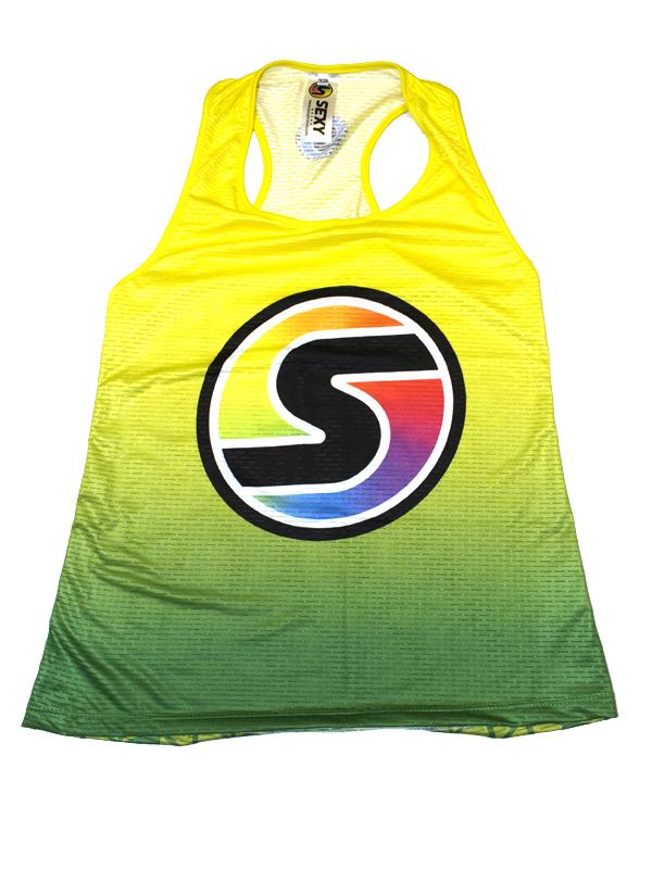Women's Competition Tank in Yellow/Green Ombré