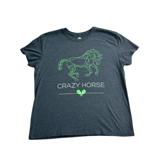 Camiseta feminina Crazy Horse 2022 com amarração cortada