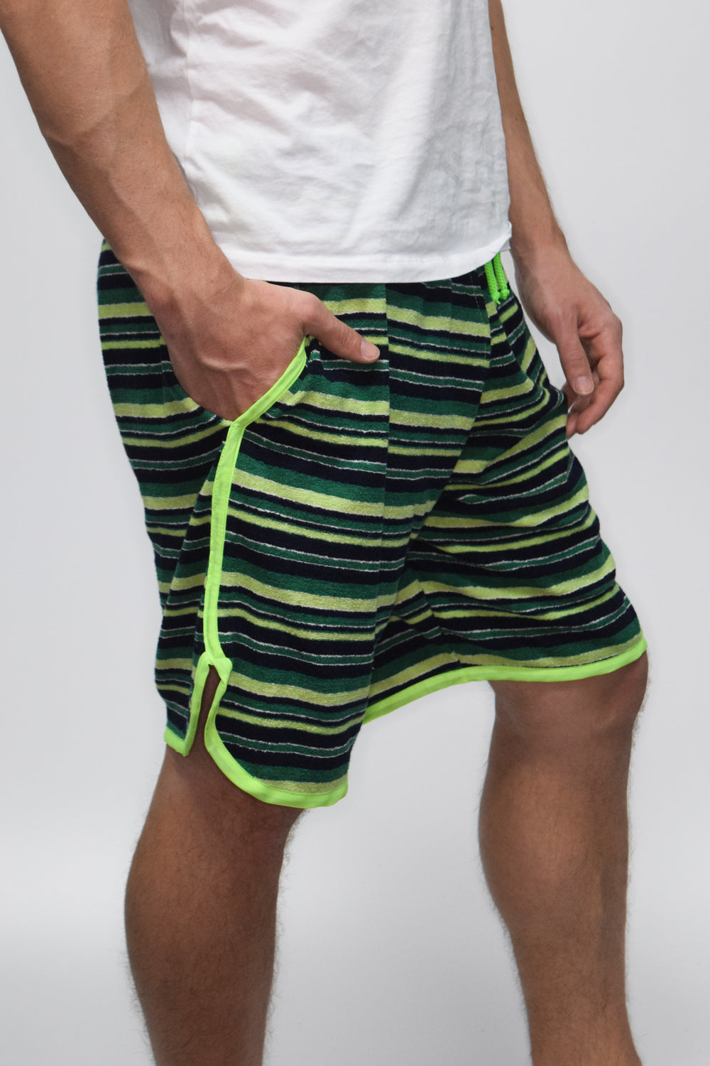 Men's Terry-Cloth Shorts in Green