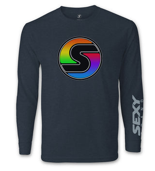 Camiseta masculina de manga comprida com logotipo Rainbow "S"