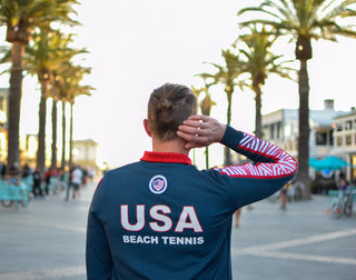 Jaqueta de tênis de praia da equipe dos EUA