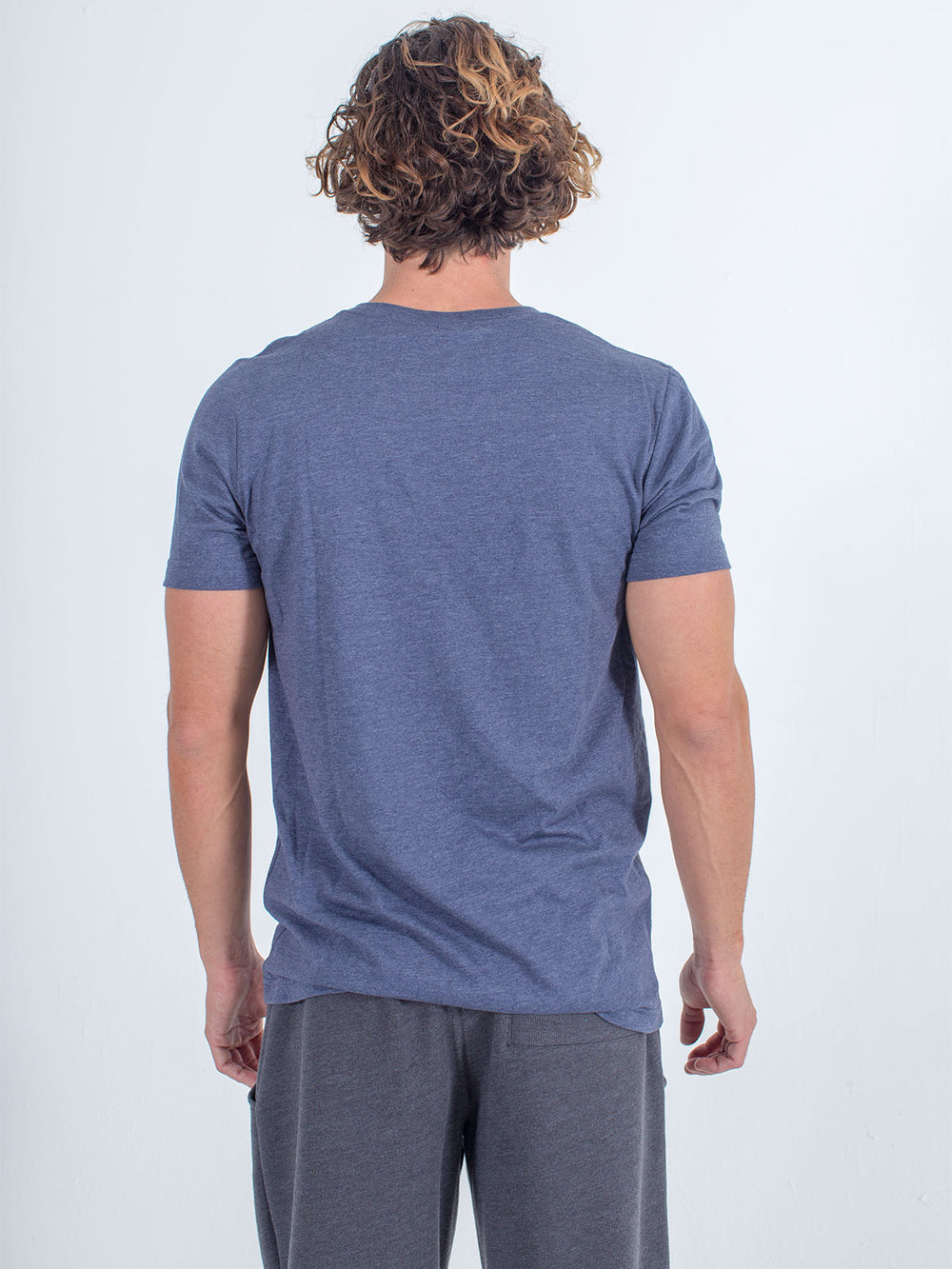 Sexy brand X-Chest Logo Tee T-Shirt in navy blue back view