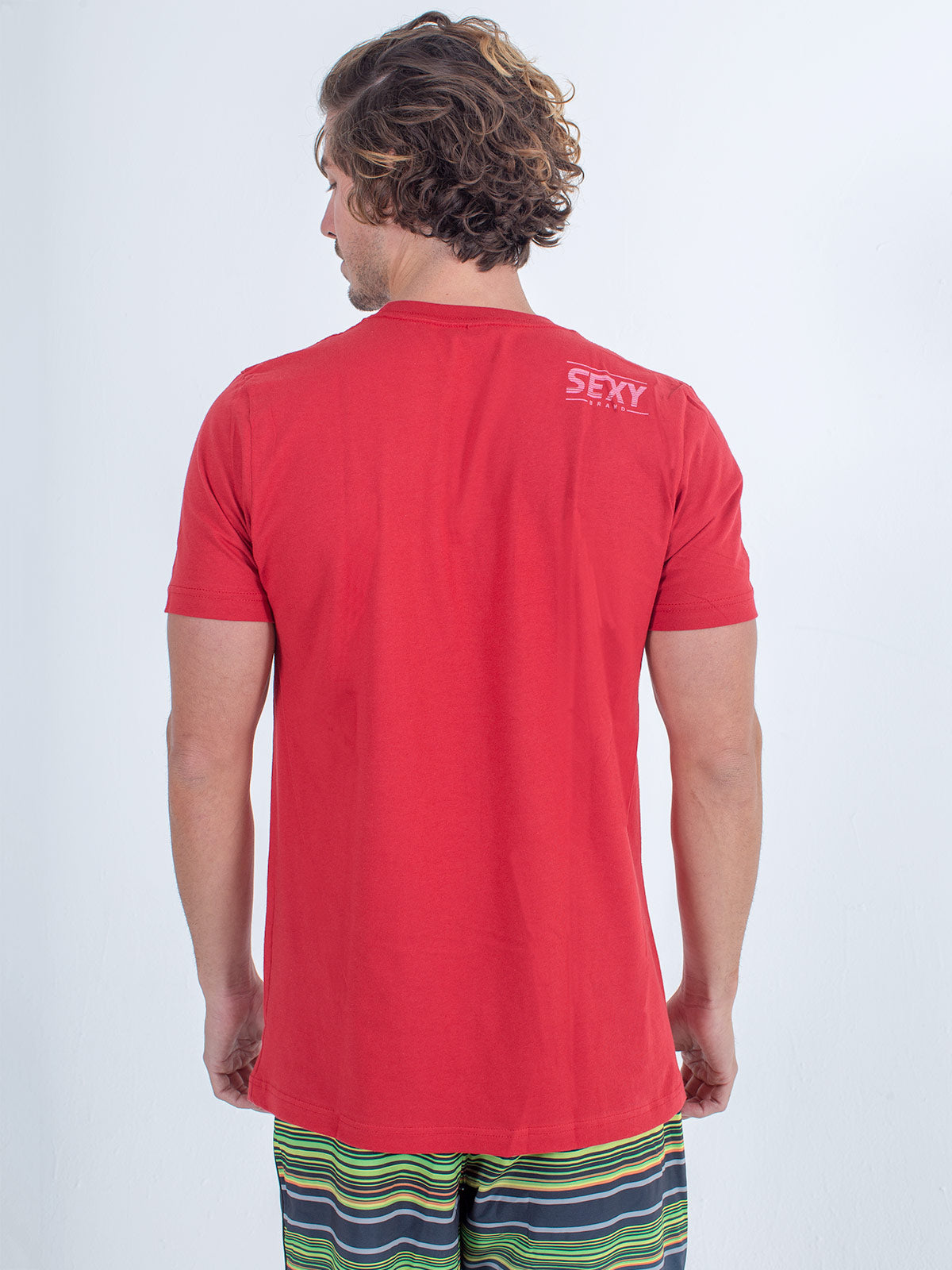 sexy brand mens 3 bar cali shirt in red