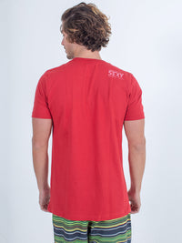 sexy brand mens 3 bar cali shirt in red