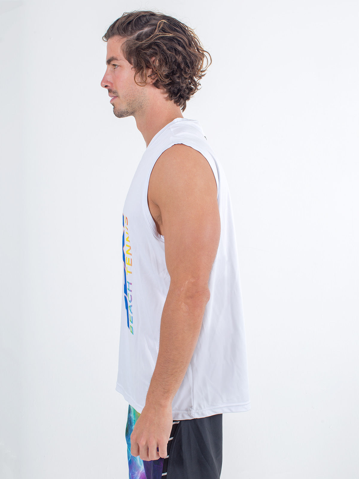 Sexy Brand Stay Dry Competition Tank in White side view