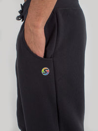 mens sweats joggers sexy brand in black s logo pocket view