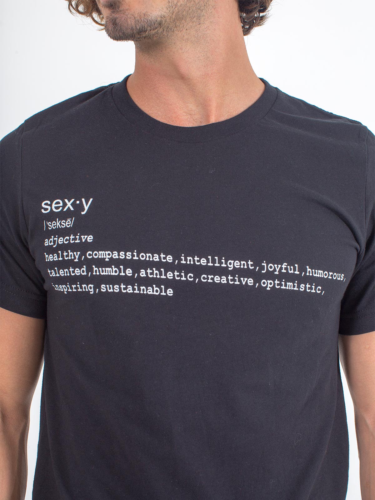 Men's Sexy Brand Sexy Definition Tee T-Shirt Black Close up