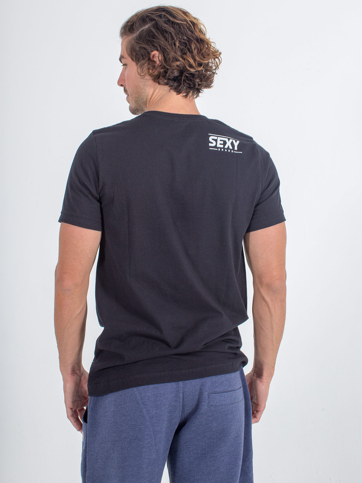 Men's Sexy Brand Sexy Definition Tee T-Shirt Black back view with men's sexy logo