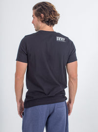 Men's Sexy Brand Sexy Definition Tee T-Shirt Black back view with men's sexy logo