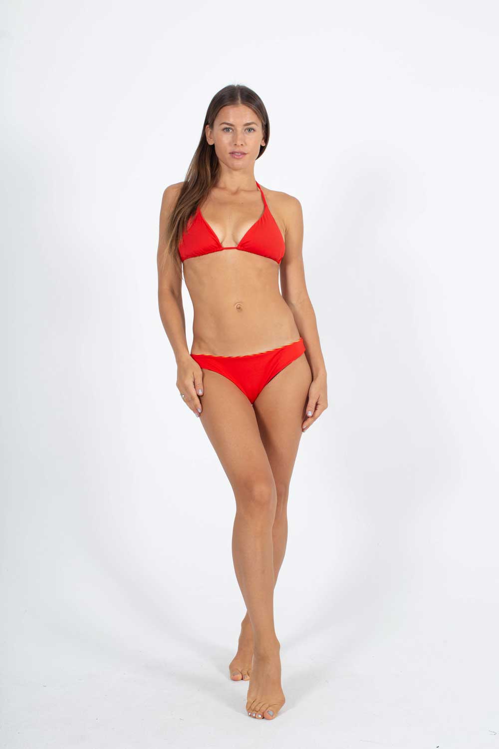 Sexy Brand women's swim bikini red triangle top with euro bottom red